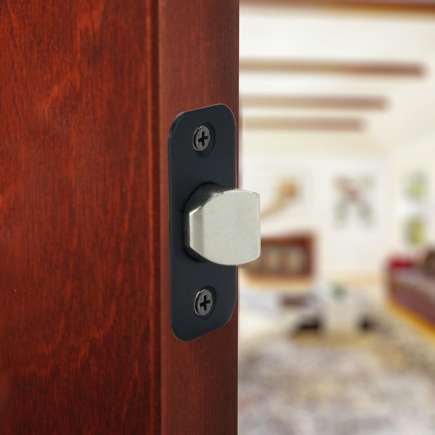 2Way Adjustable Passage Latch Round Corner Matte Black ǀ Hardware