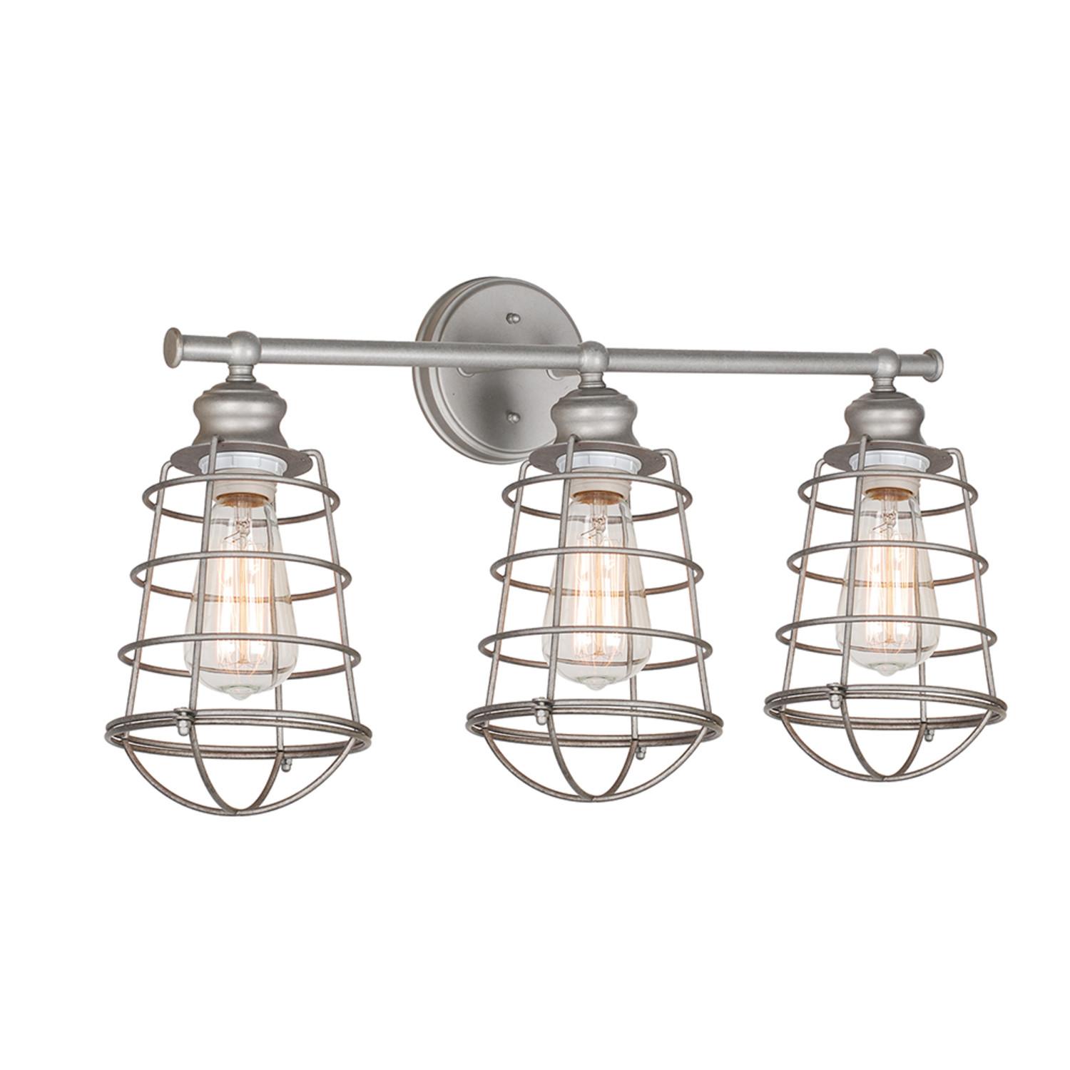 Design House 519728 Ajax 3 Light Vanity Light Galvanized Steel