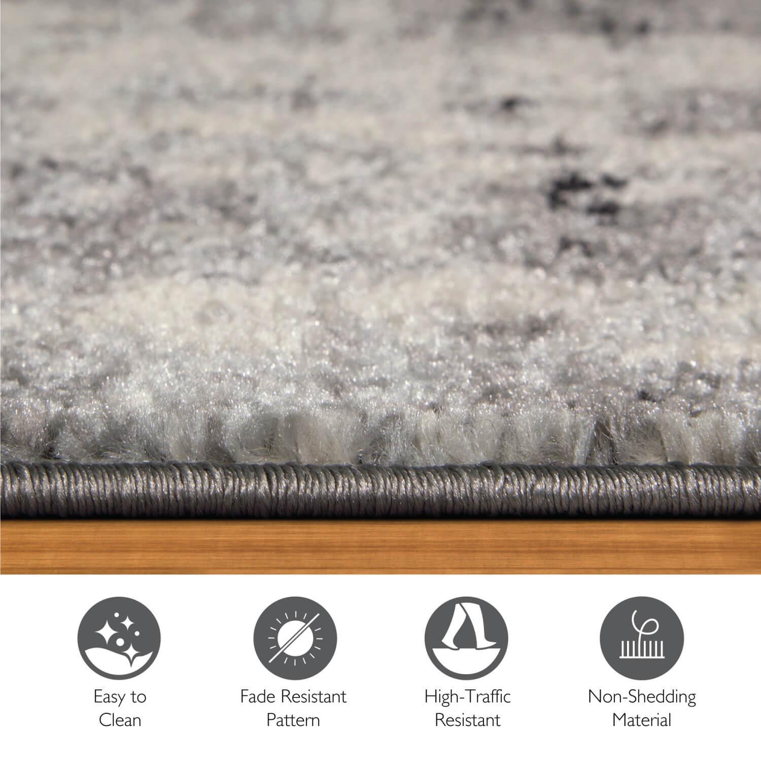 Allerick 5 Foot 3 Inch by 7 Foot 7 Inch Vintage Area Rug with Rug Pad ǀ