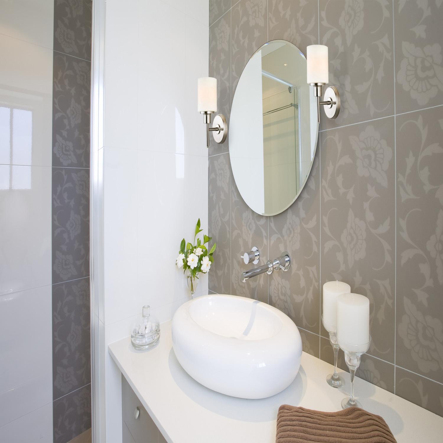 Aubrey Satin Nickel 10 Watt 1 Light Integrated LED Sconce ǀ Lighting