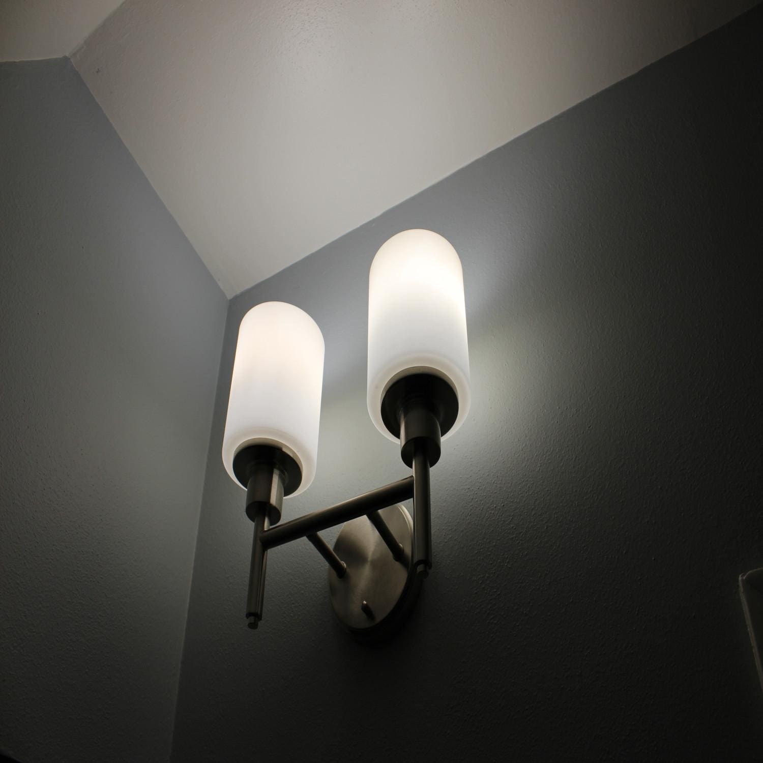 Aubrey Satin Nickel 20 Watt 2 Light Integrated LED Sconce ǀ Lighting