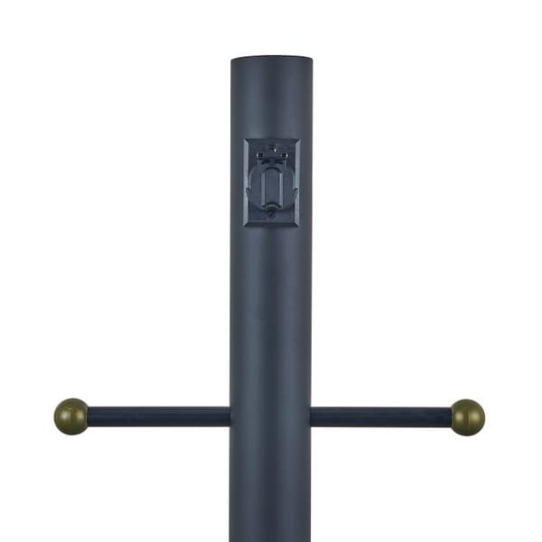 Black Lamp Post with Cross Arm and Outlet Black Lamp Post with Cross Arm and Outlet