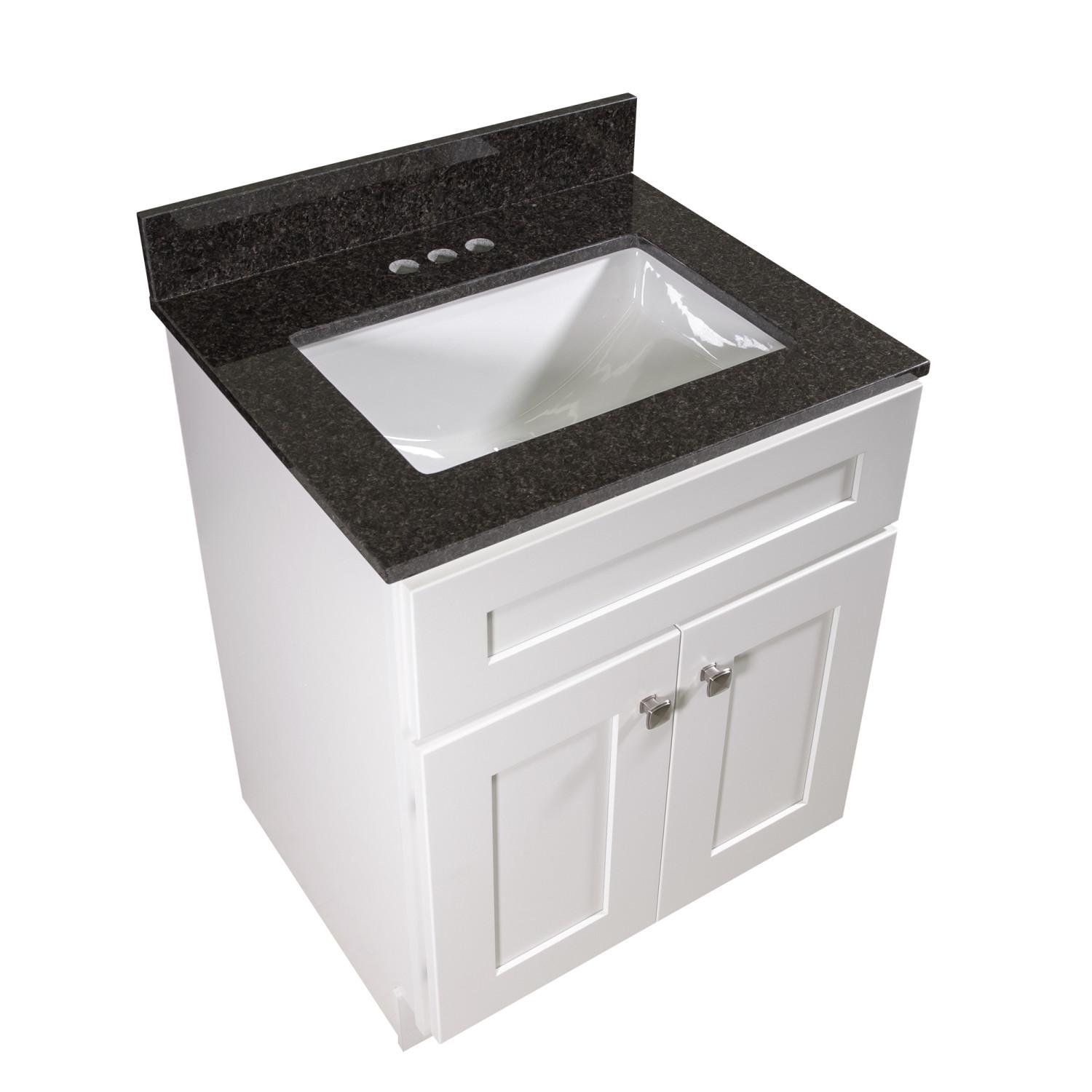 Black Pearl Granite 25 Inch Vanity Top with Faucet ǀ Bath ǀ Today's