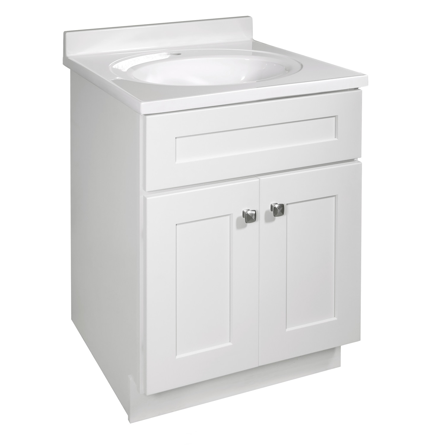 Brookings 24 Inch Fully Assembled White Vanity Only Bath
