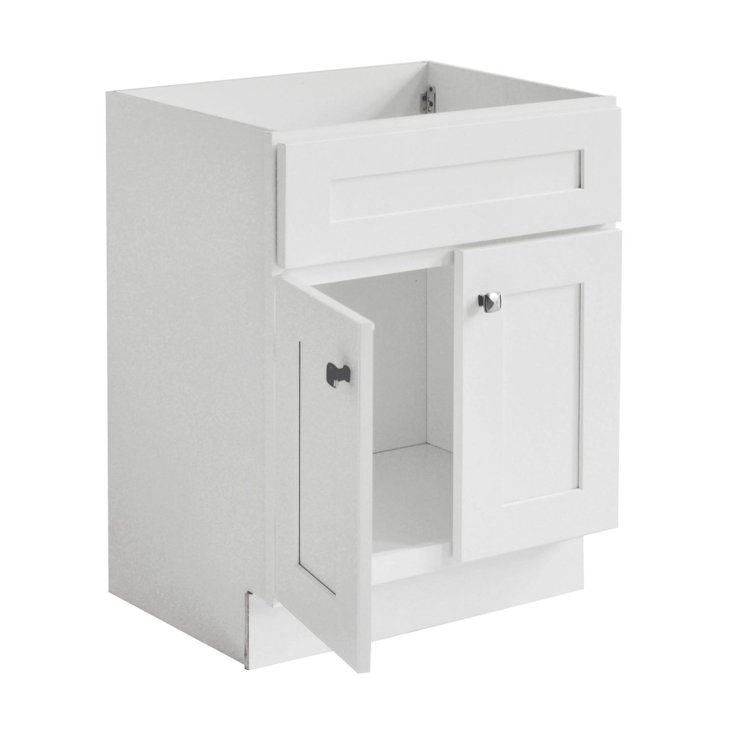 Brookings 24 Inch Fully Assembled White Vanity Only Bath