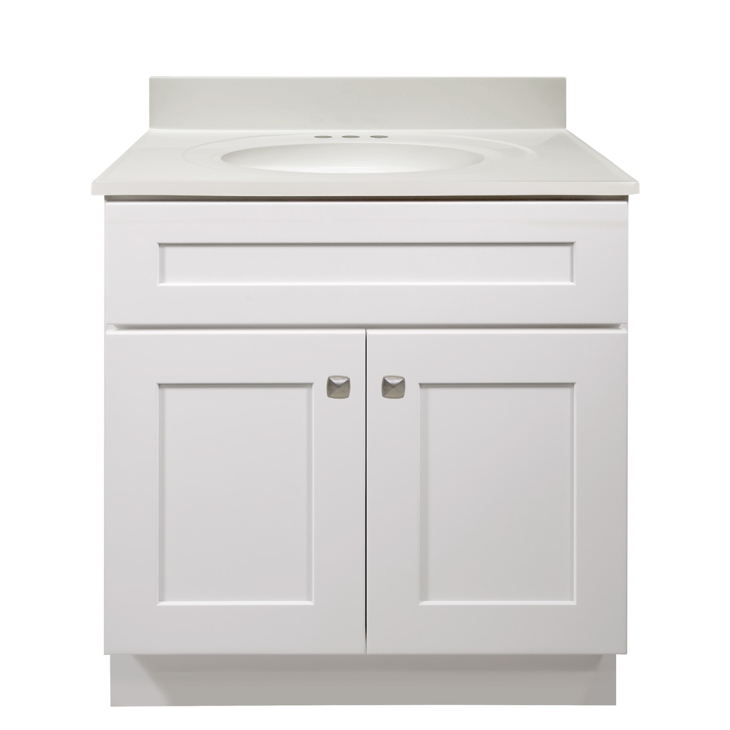 Brookings 31 Inch Marble White Top Vanity Fully Assembled ǀ Bath ǀ ...