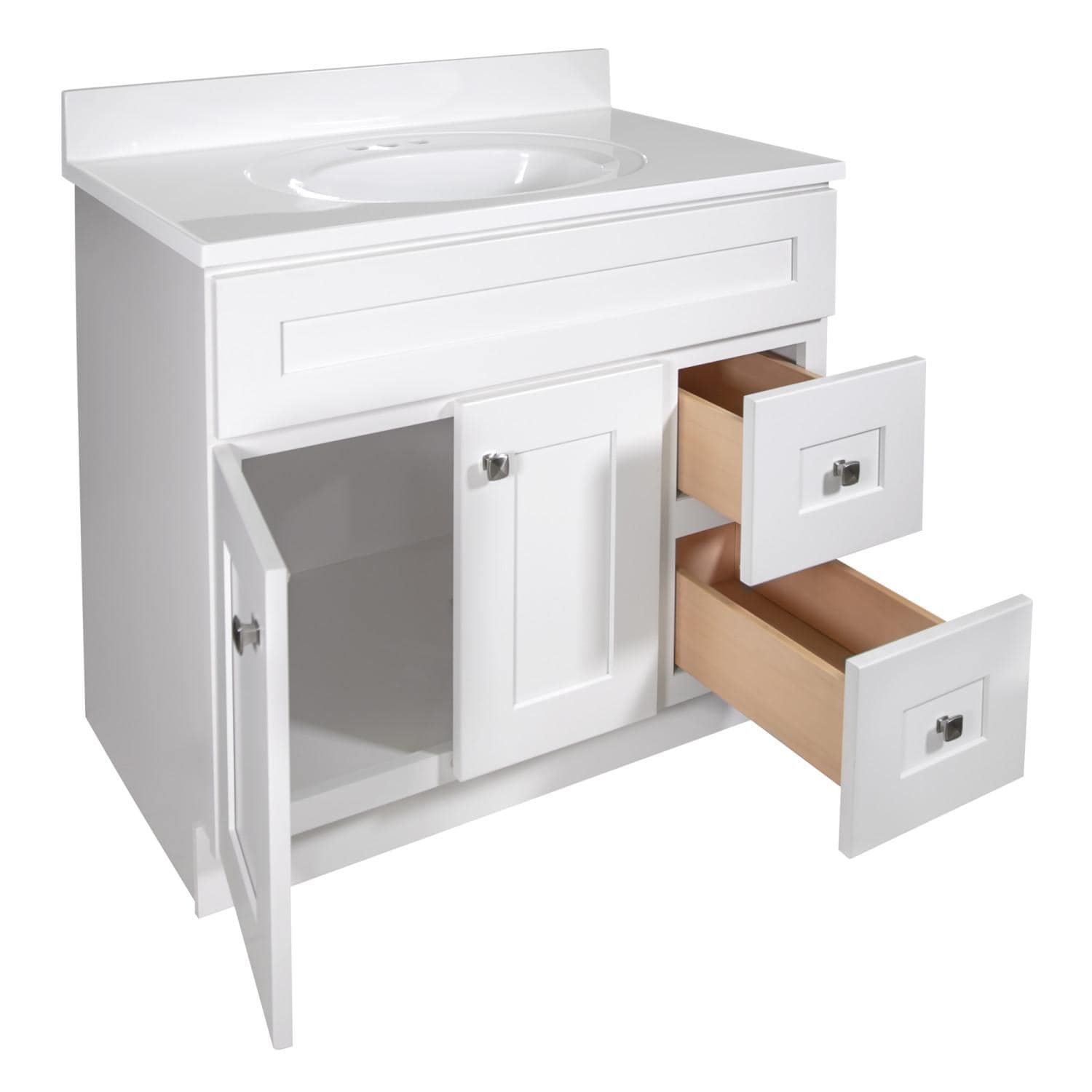 Brookings 37 Inch Marble Solid White Top Vanity ǀ Bath ǀ Today's Design