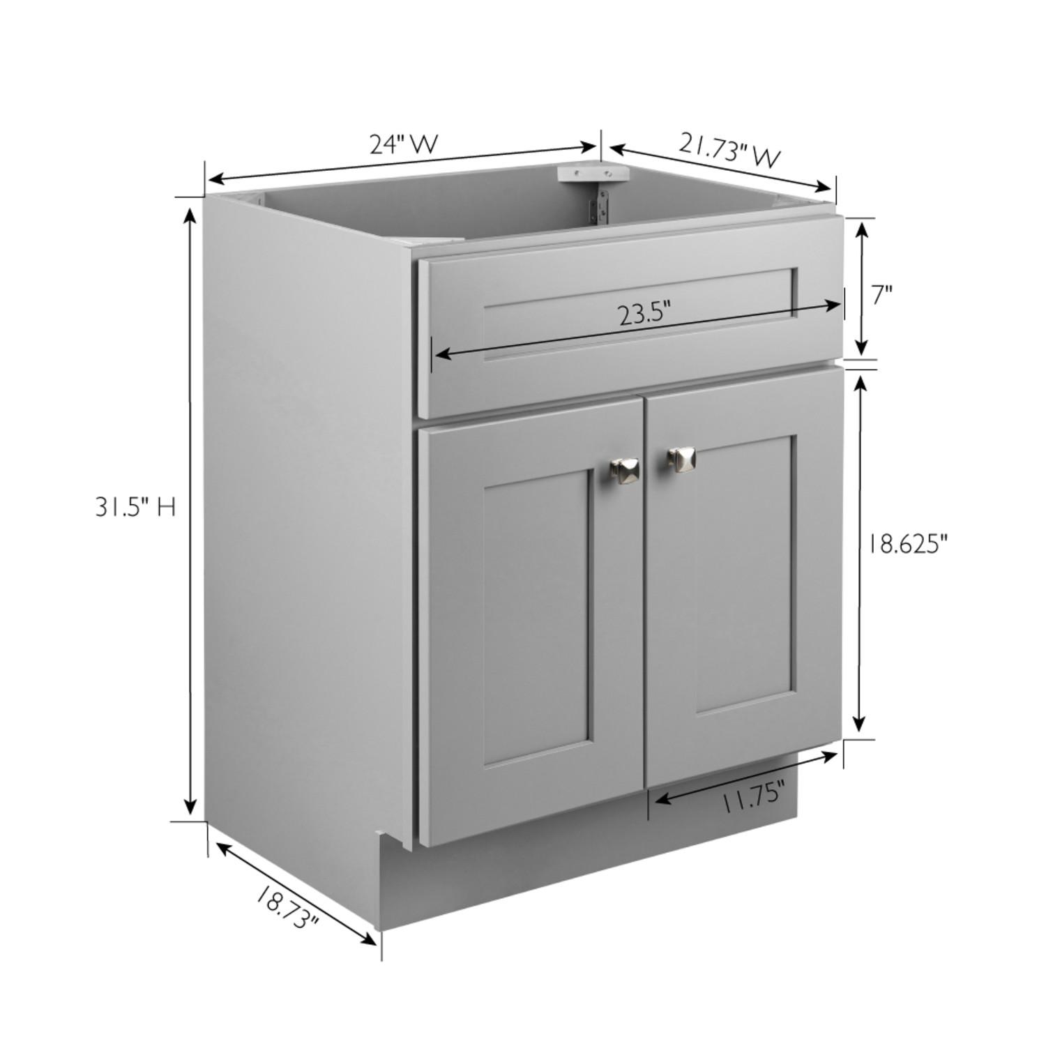 Brookings Fully Assembled Vanity Gray 24 Inch Only Bath