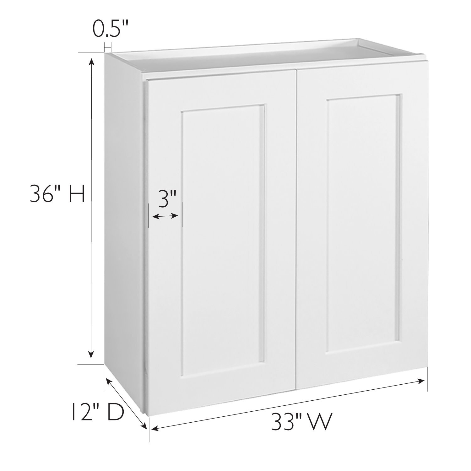 Brookings Kitchen Wall White 33 Inch by 36 Inch ǀ Kitchen ǀ