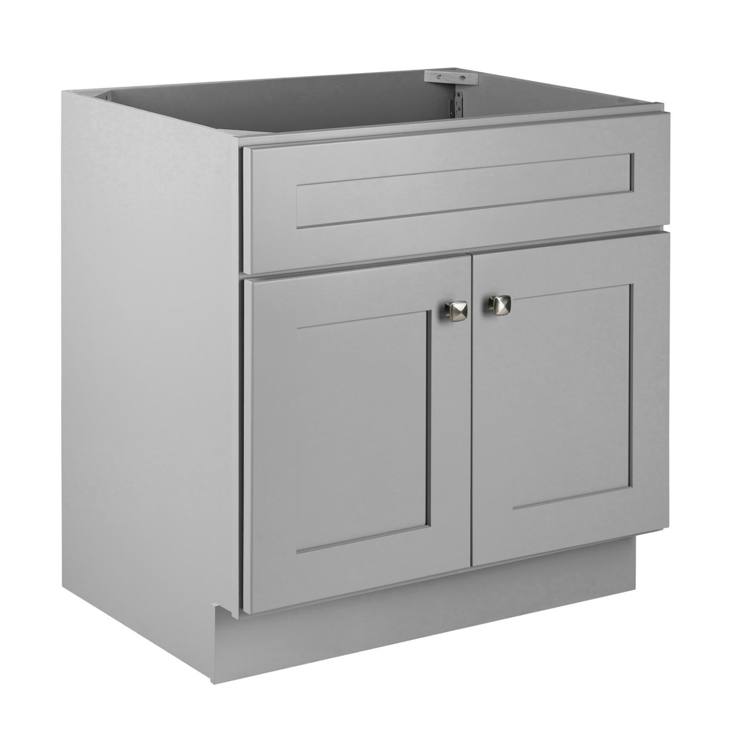 Brookings Vanity Without Top in Sherwin Williams Gray Fully Assembled 30 Inch