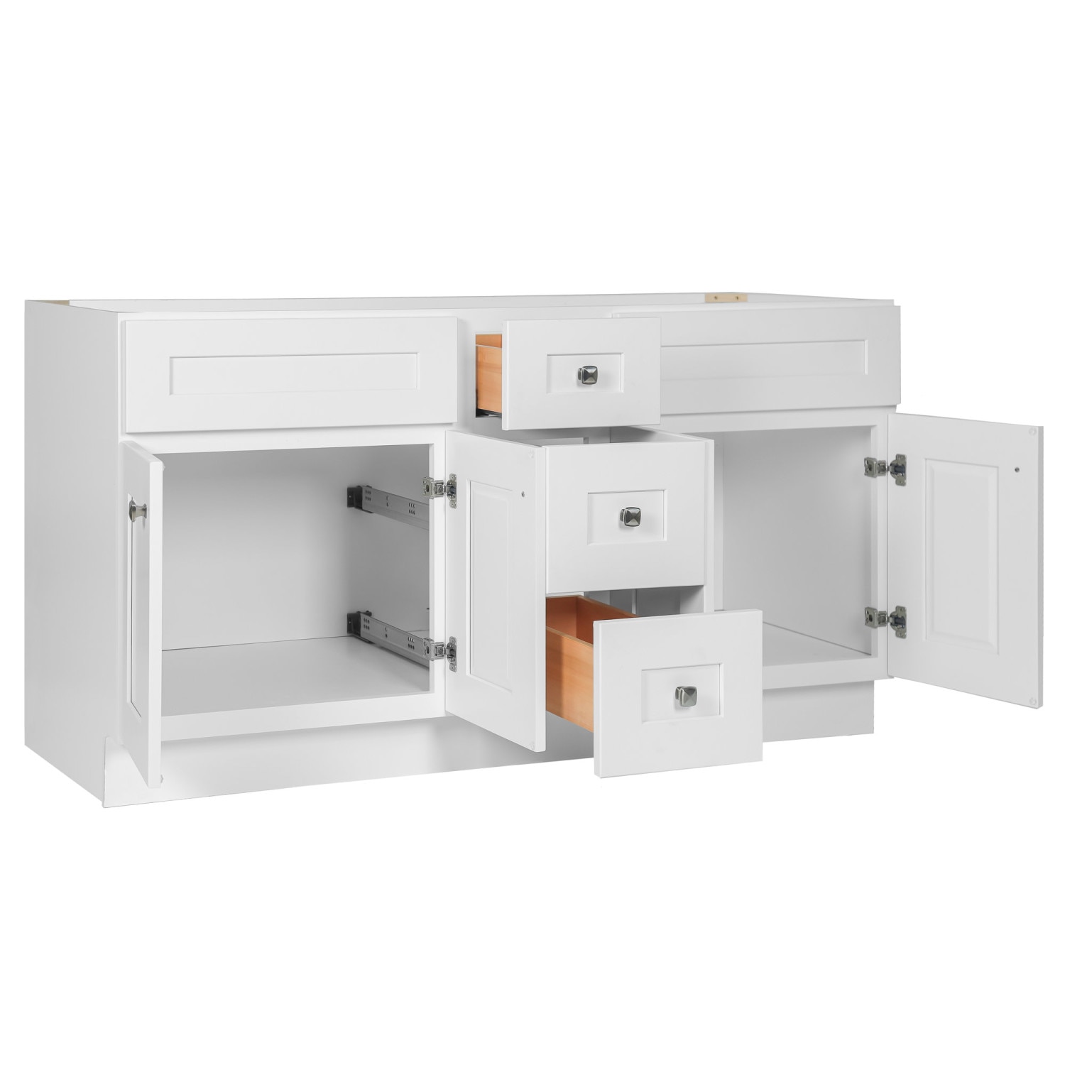 Brookings 60 Inch Vanity Without Top White Fully Assembled ǀ Bath ǀ ...