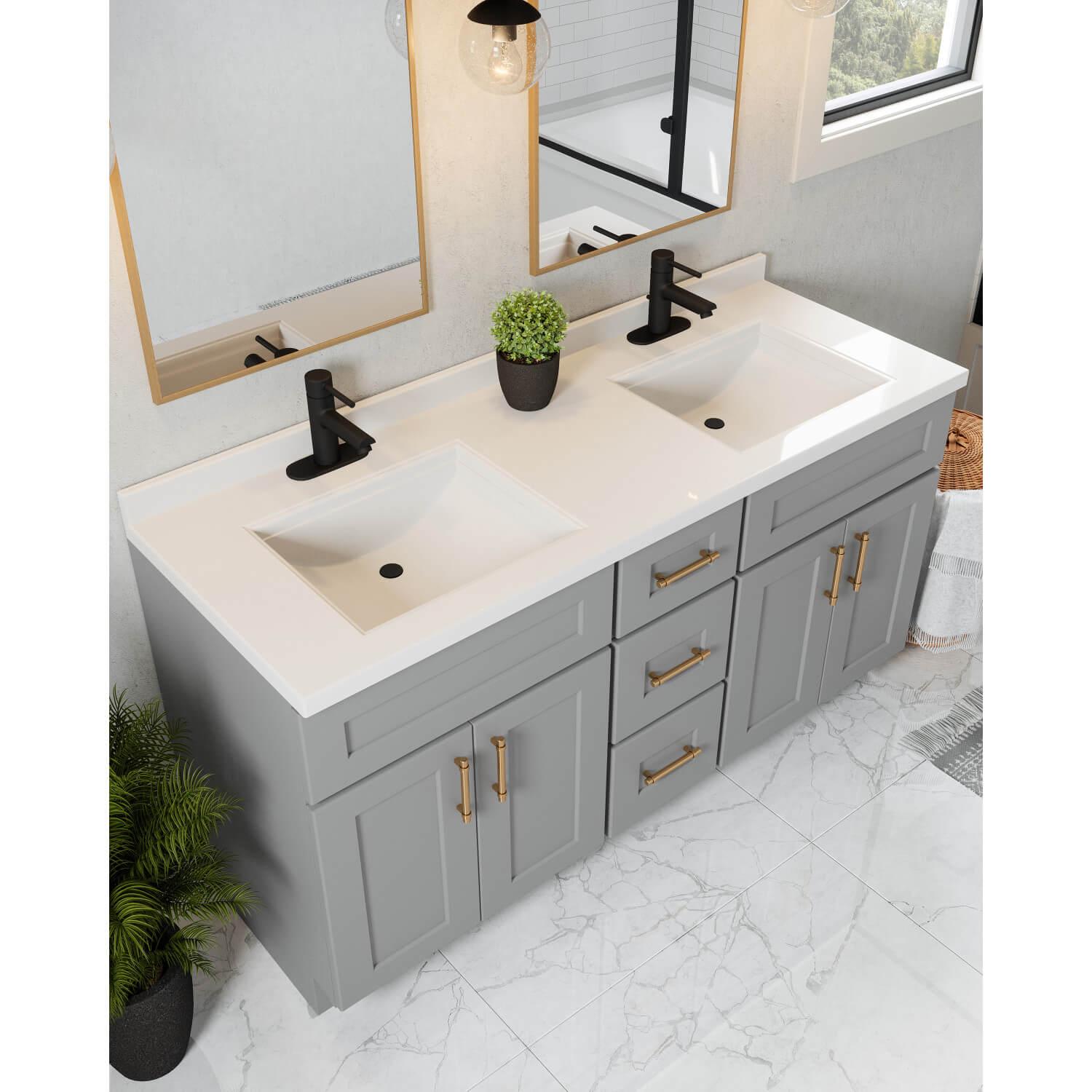 Brookings Vanity Without Top Gray 60 Inch ǀ Bath ǀ Today's Design House