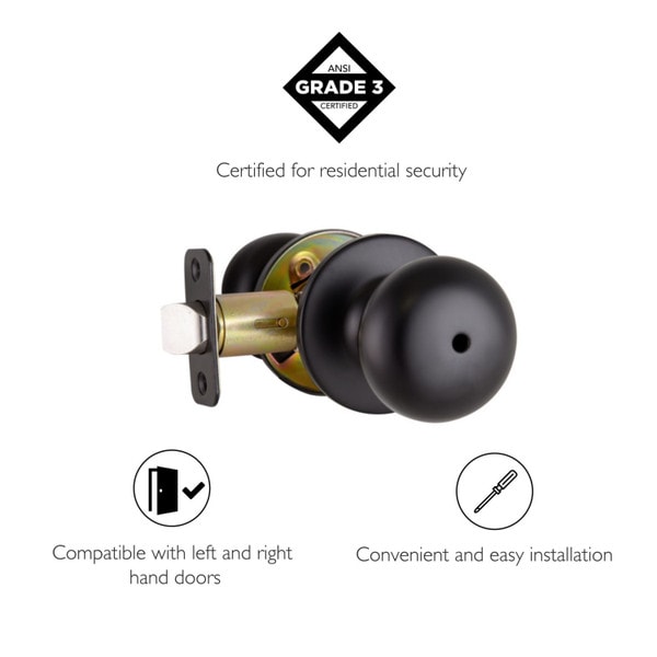 Design House Cambridge Passage Door Knob Left or Right Handed Design House Cambridge Passage Door Knob Left or Right Handed