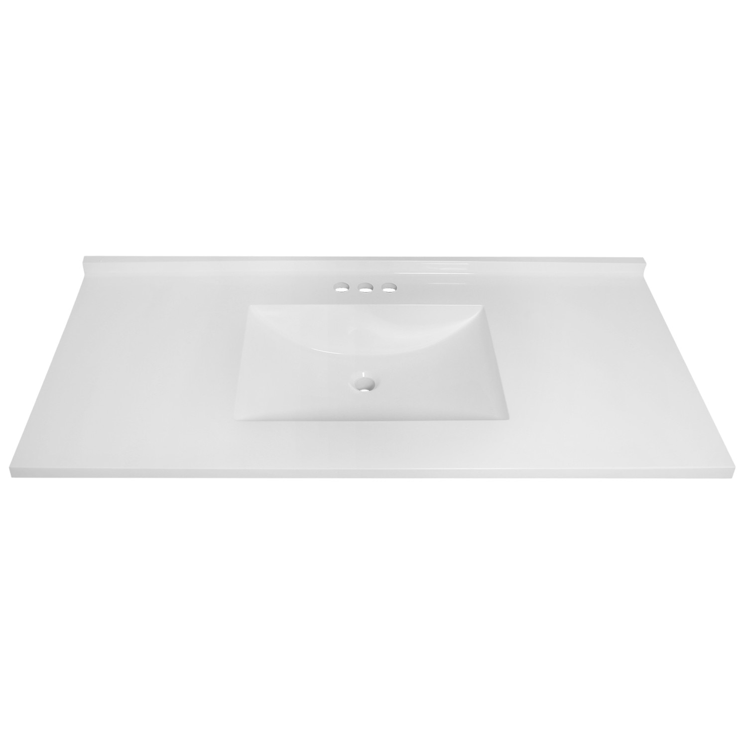 Camilla White Cultured Marble Vanity Top, 49 Inch x 22 Inch ǀ Bath ǀ ...