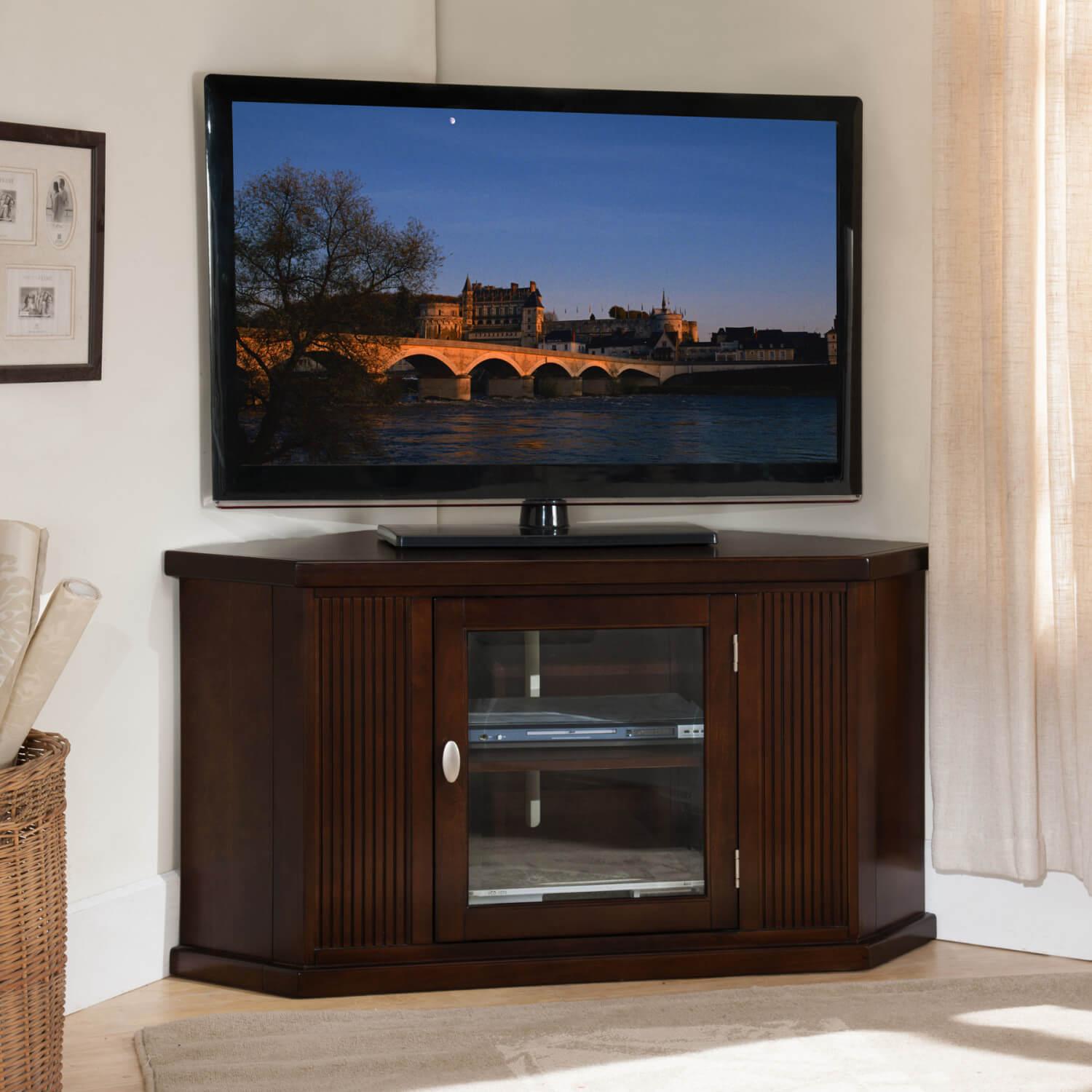 Corner TV Stand Chocolate Cherry 47 Inch ǀ Furniture ǀ Today's Design House