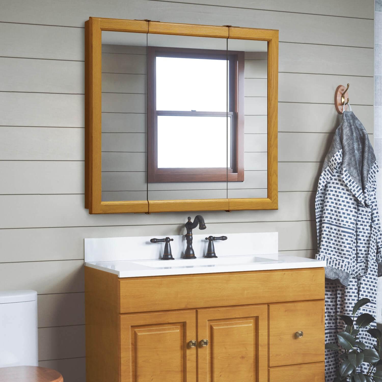 Claremont 36 Inch Honey Oak Medicine Cabinet Bath Today s