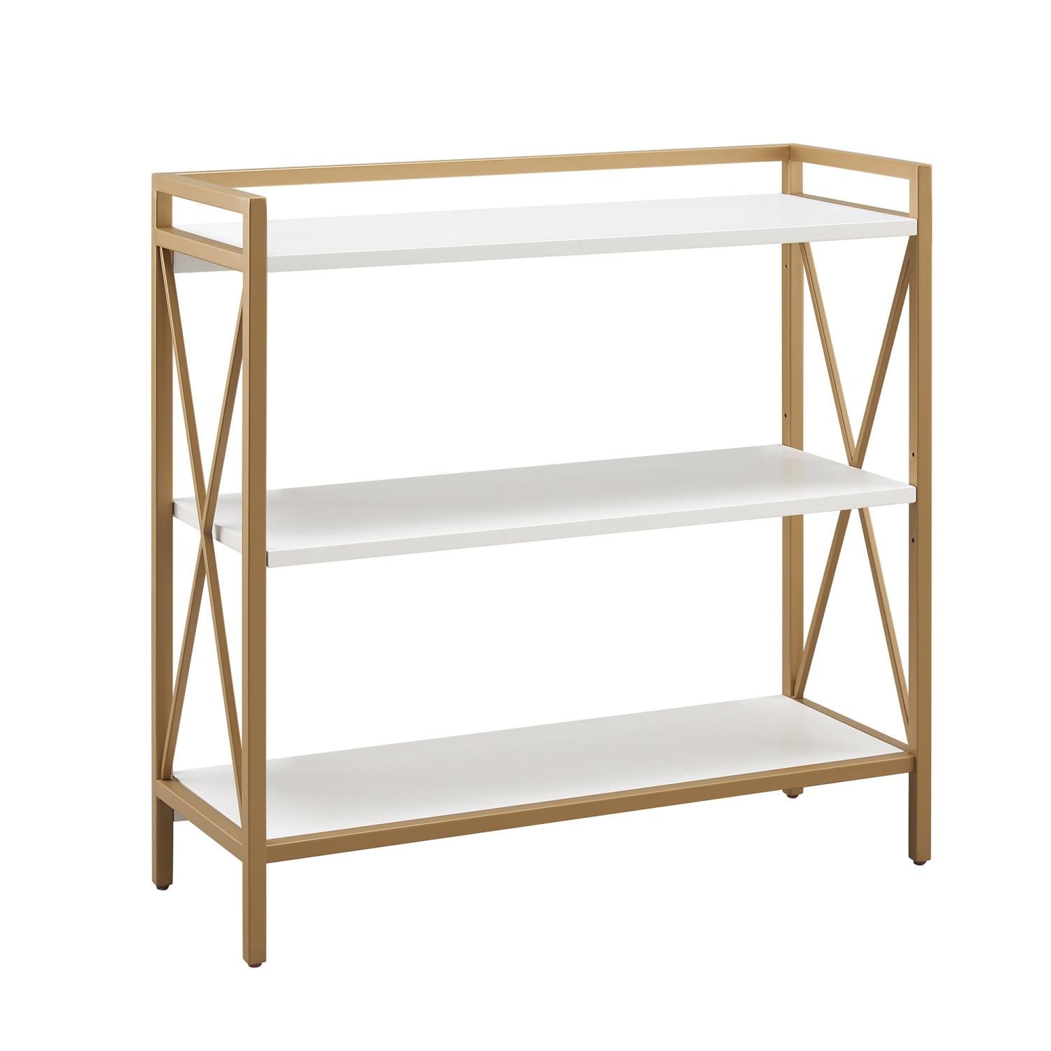White on sale gold bookshelf