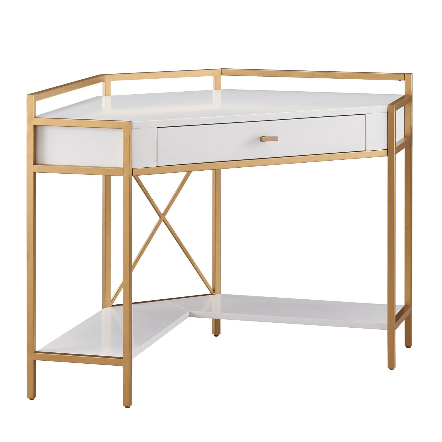 Corner desk gold deals