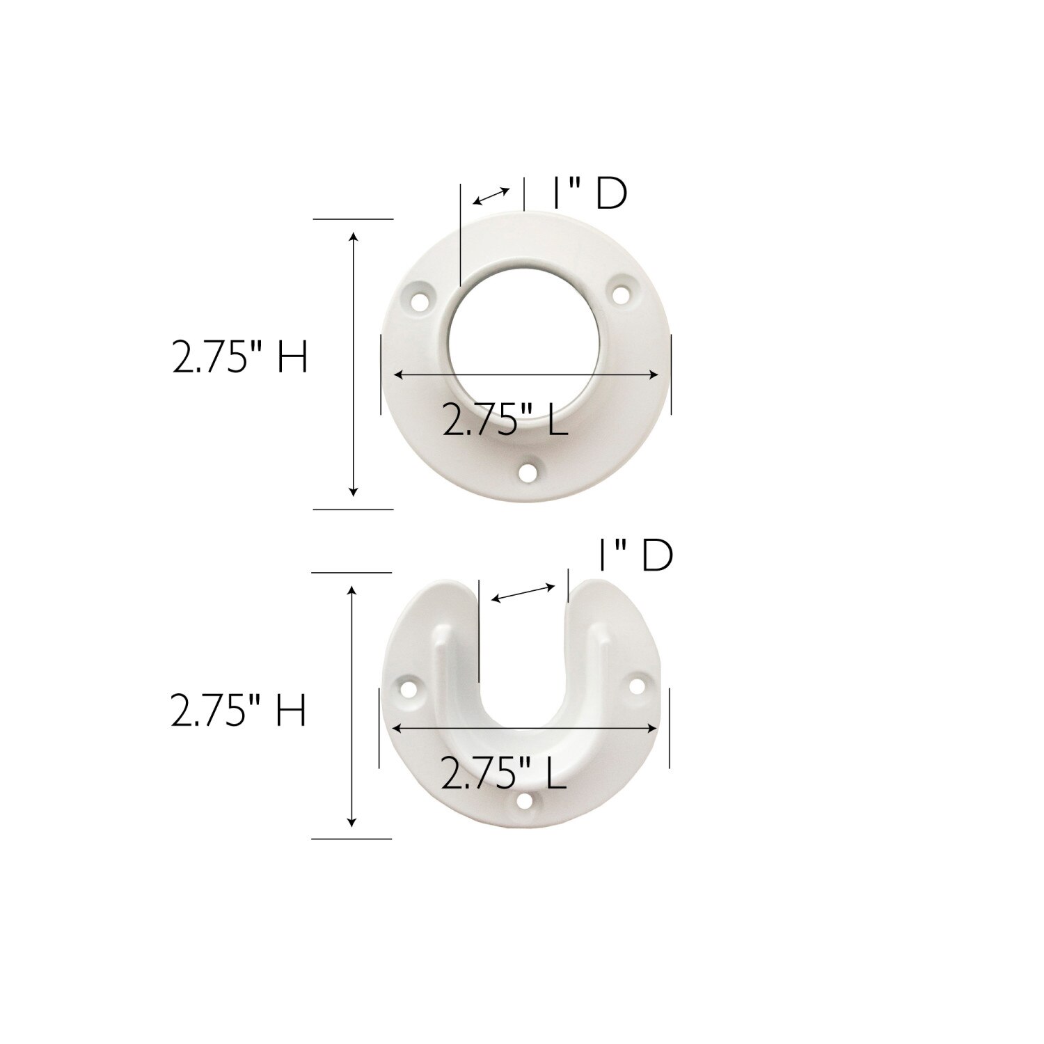 White Closet Pole Socket 5 Pack ǀ Hardware & Locks ǀ Today's Design House