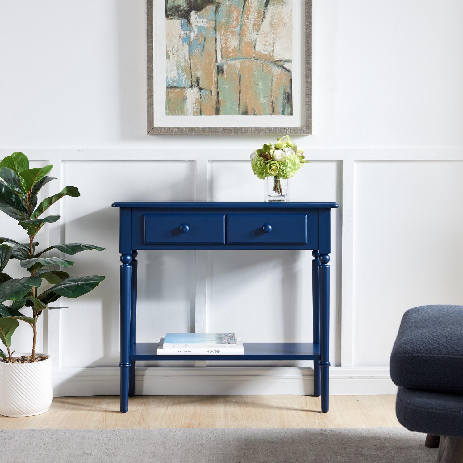 Coastal Console Table Navy Blue