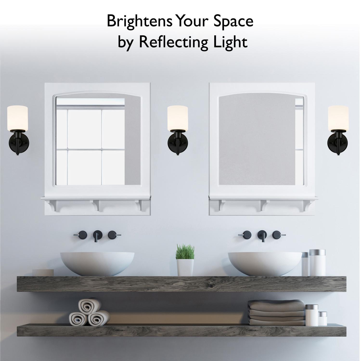 Bathroom mirror with shelf and light hotsell