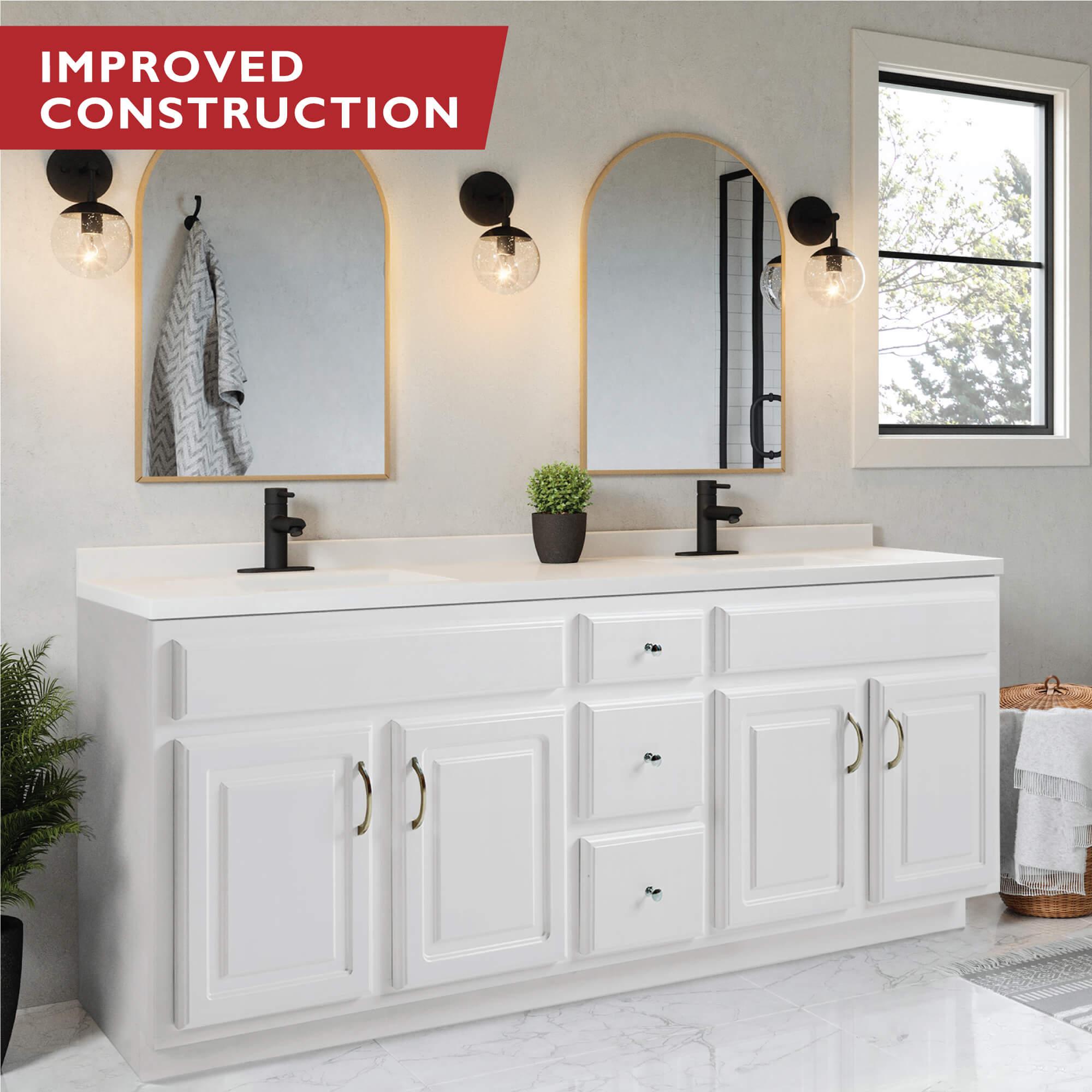 Concord 72 Inch Brazilian Pine Vanity White | Bath | Today's Design House