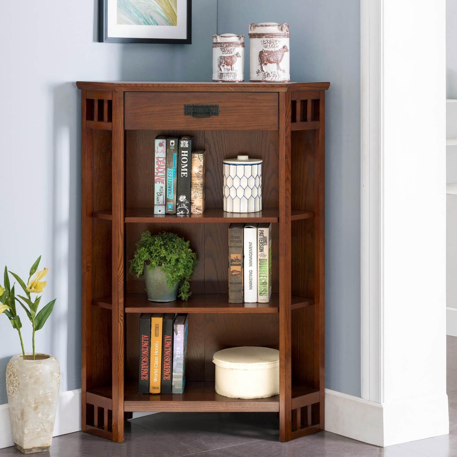 Corner Bookcase Mission Oak Furniture Today s Design House