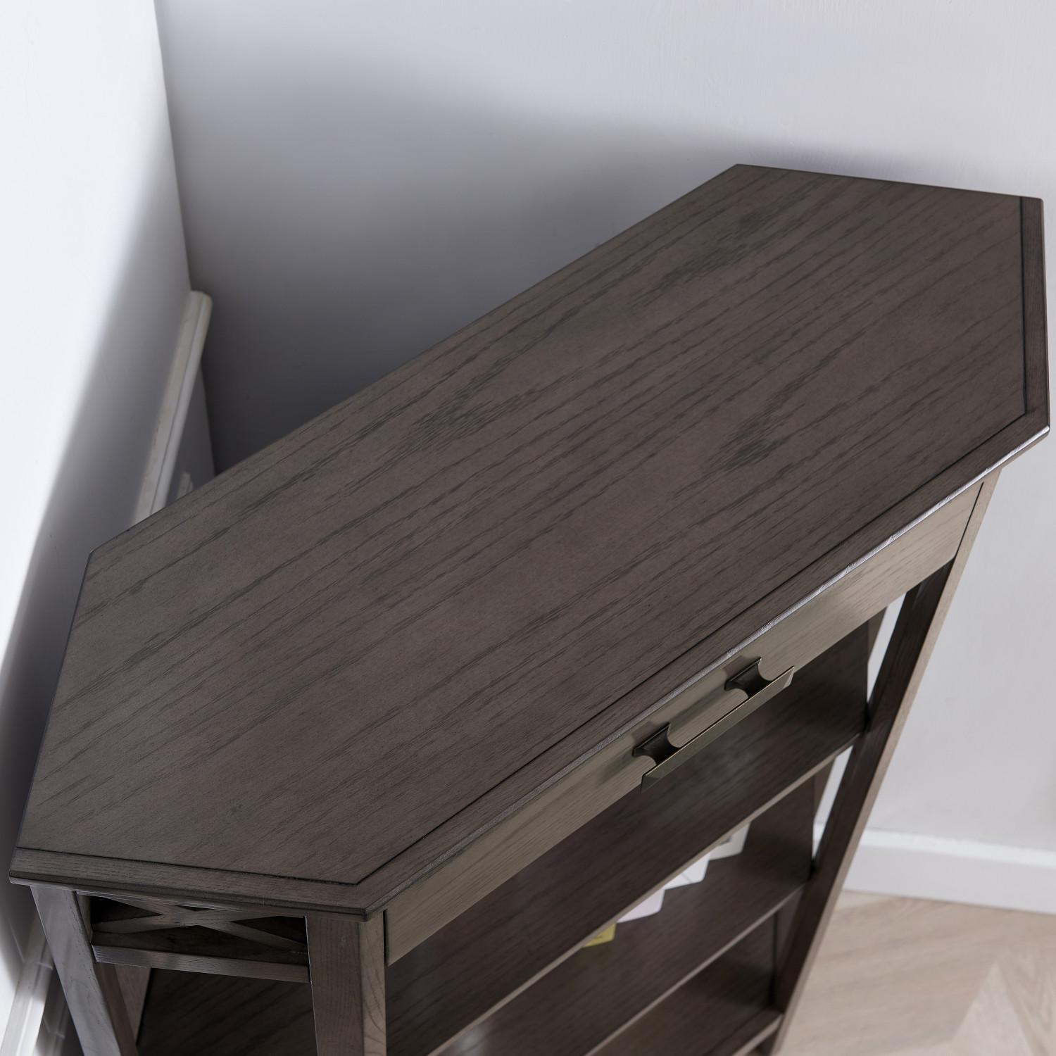 Mantel Corner Bookcase Smoke Gray ǀ Furniture ǀ Today's Design House