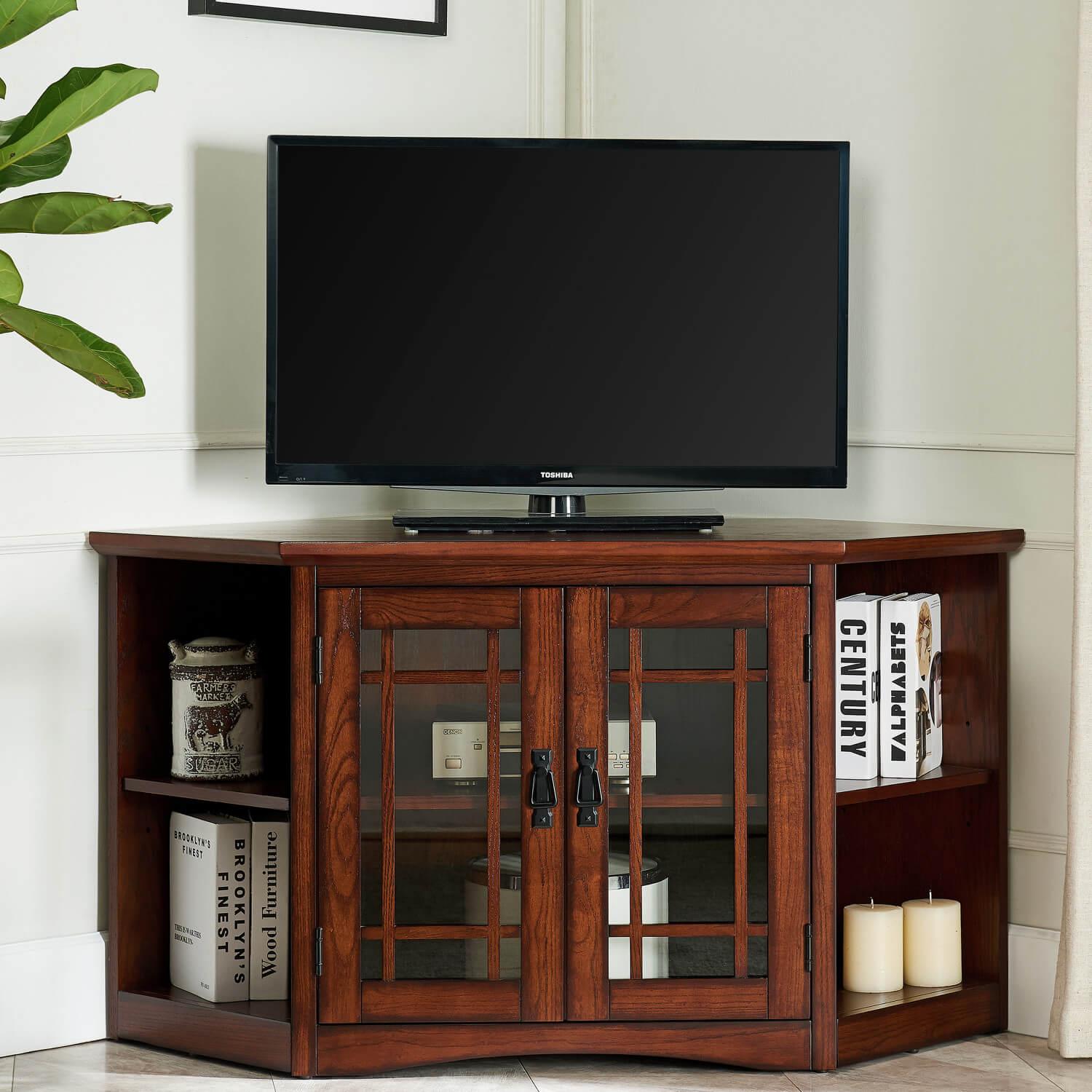 Cottage Corner TV Stand Mission Oak Furniture Today s Design House