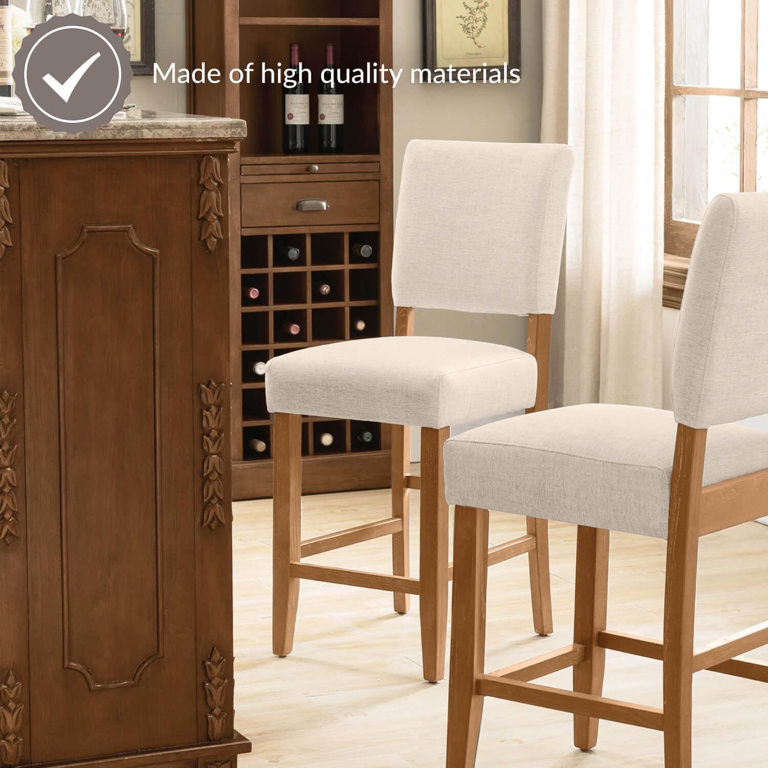 Counter Stool Natural White Set of 2 Furniture Today s Design