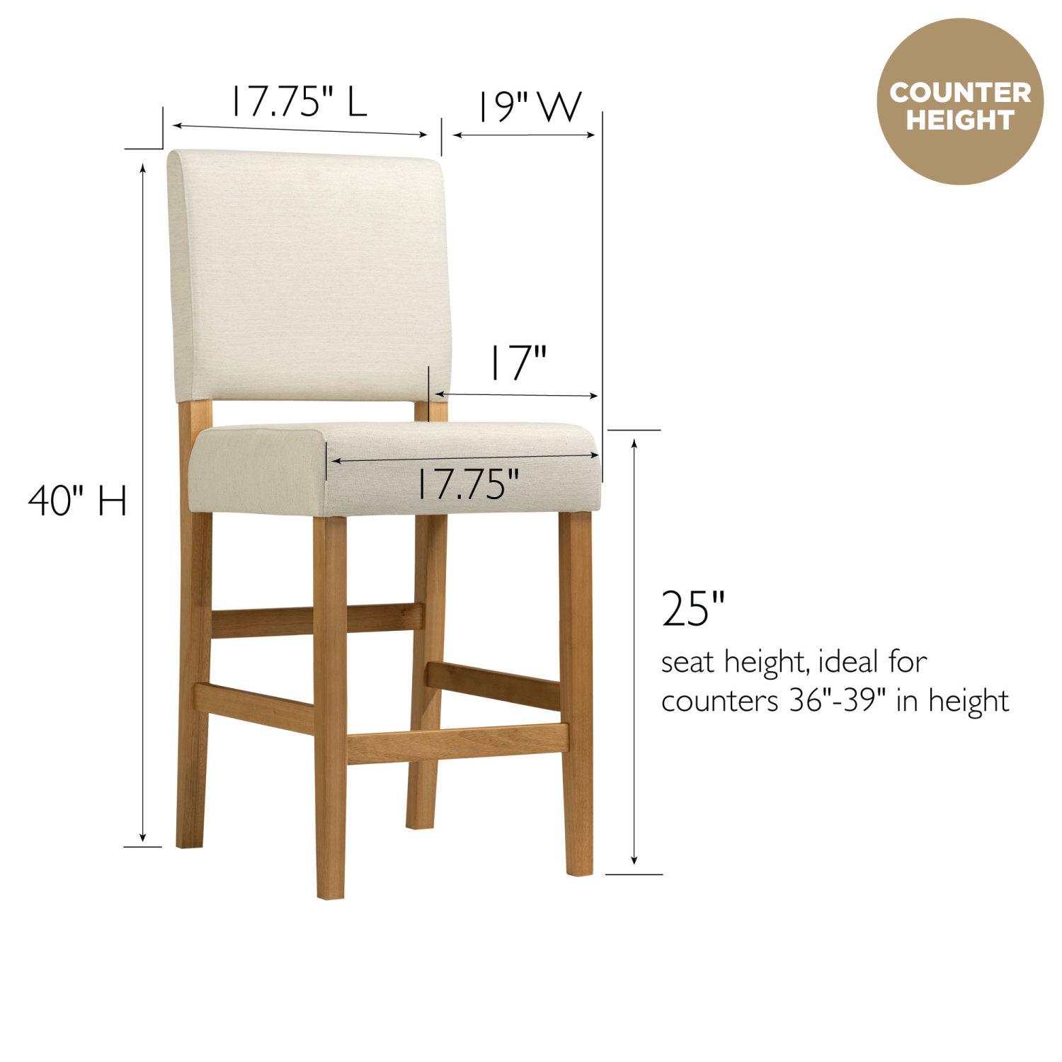 Counter Stool Natural White Set of 2, Furniture