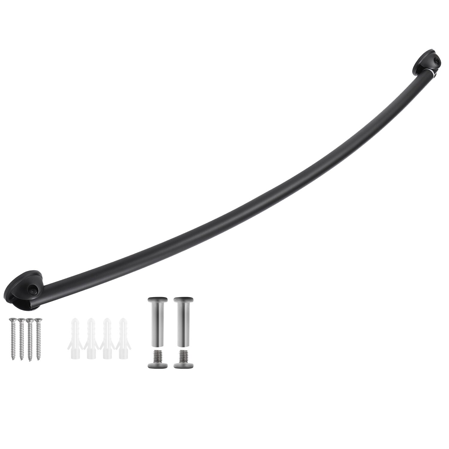Curved Shower Rod Matte Black 66 Inch Bath Today's Design House