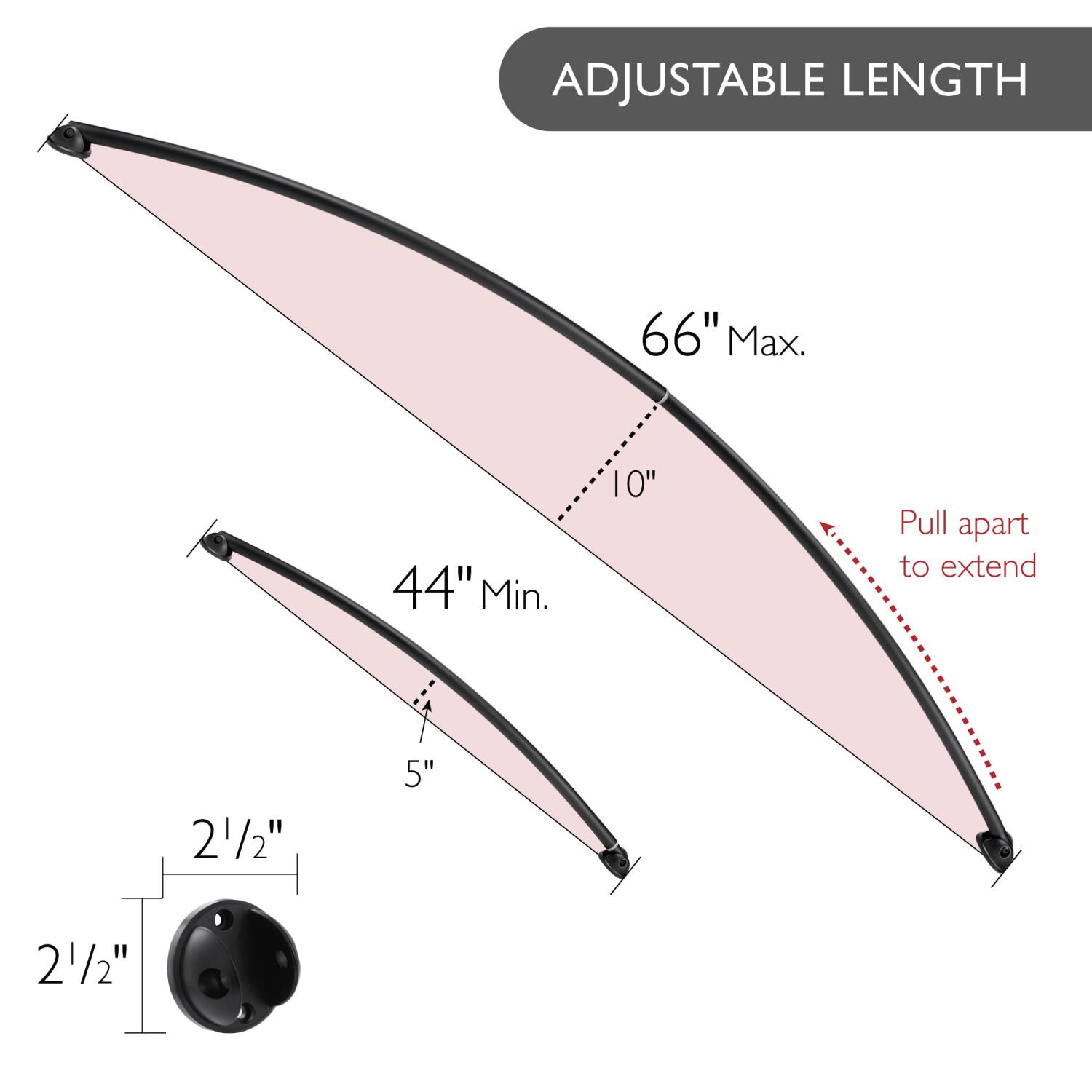 Curved Shower Rod Matte Black 66 Inch Bath Today's Design House