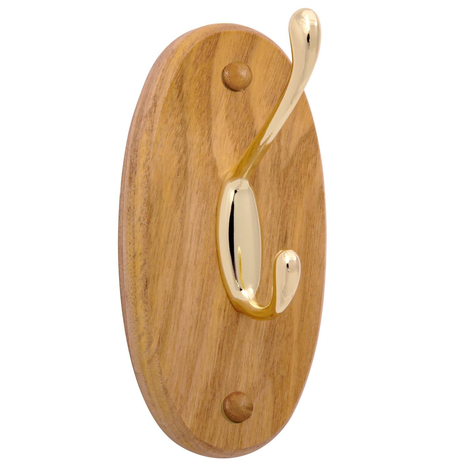 Design House 561217 Dalton Double Robe Hook, Honey Oak