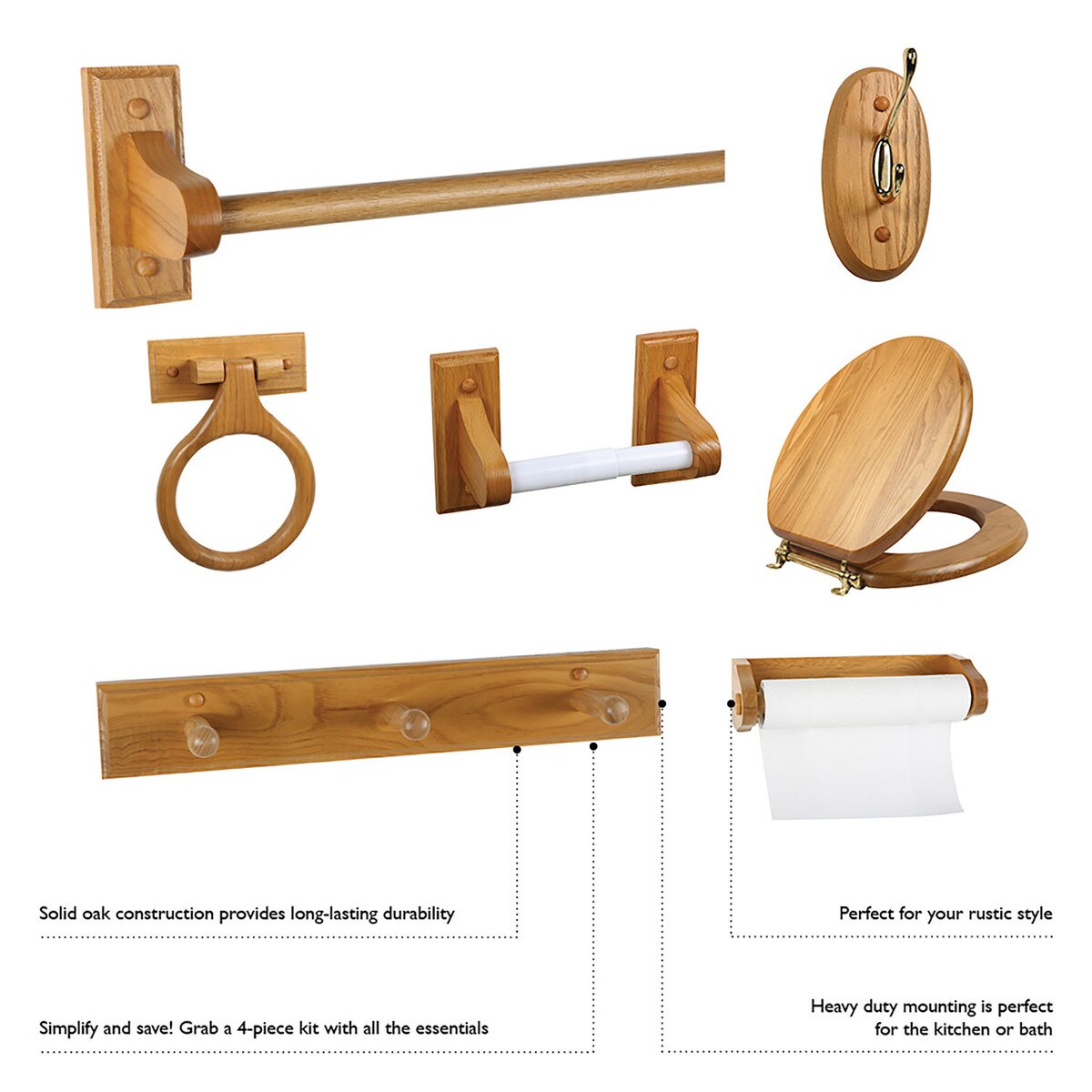 Gancio Doppio Dalton 561217 Per Appendere – Colore Honey Oak – Portabile E Pratico