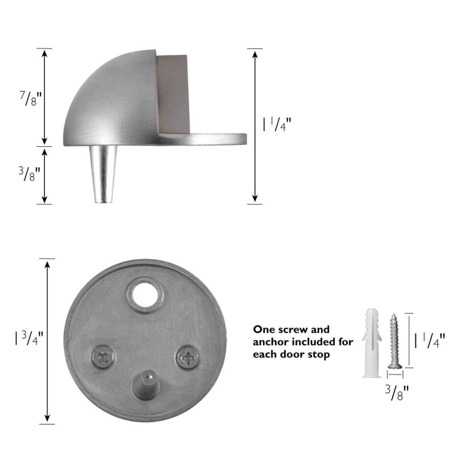 Dome Door Stop Satin Nickel 5 Pack ǀ Hardware & Locks ǀ
