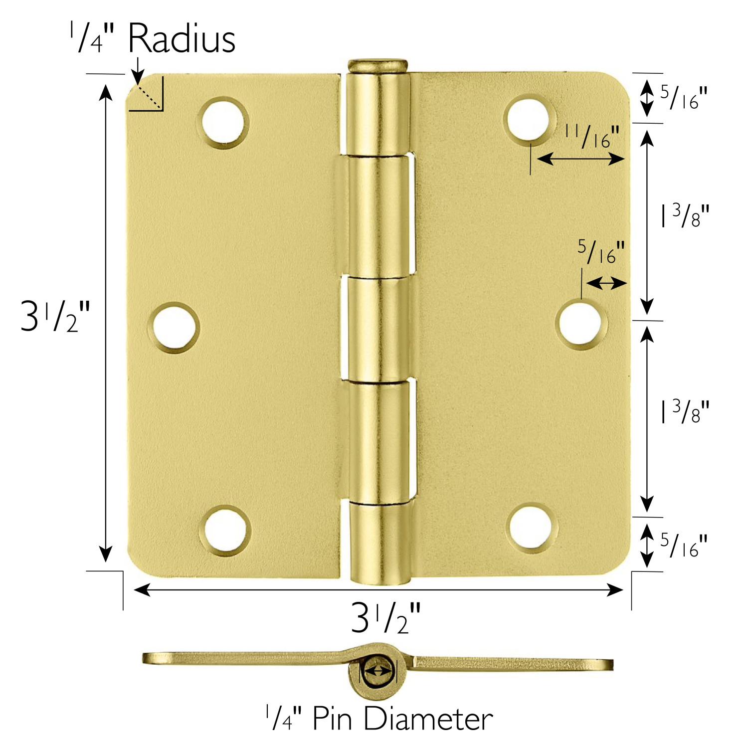 Door Hinge Satin Brass 3.5 Inch 10 Pack ǀ Hardware & Locks ǀ Today's Design  House