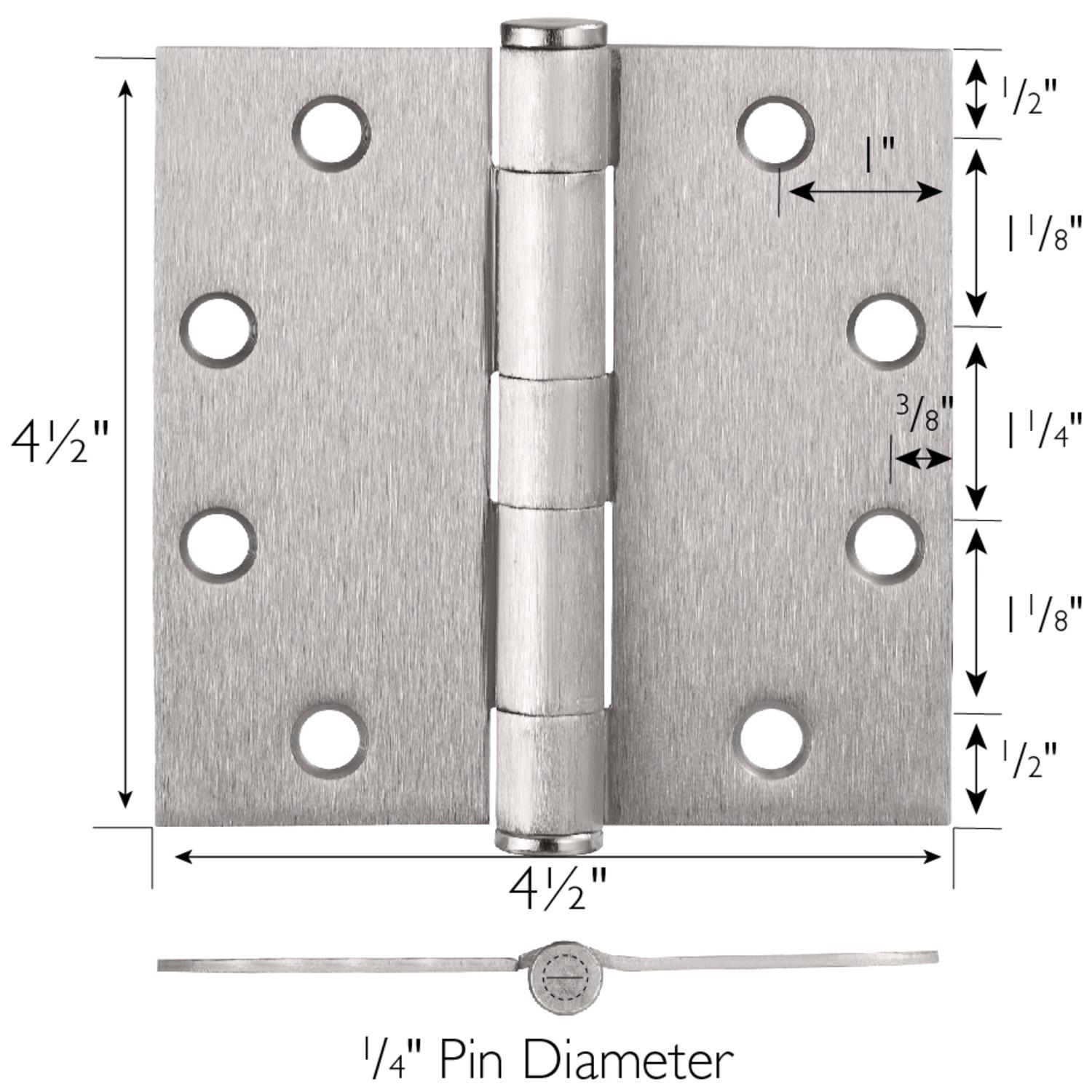 Door Hinge Satin Nickel 4.5 Inch 9 Pack ǀ Hardware & Locks ǀ Today's