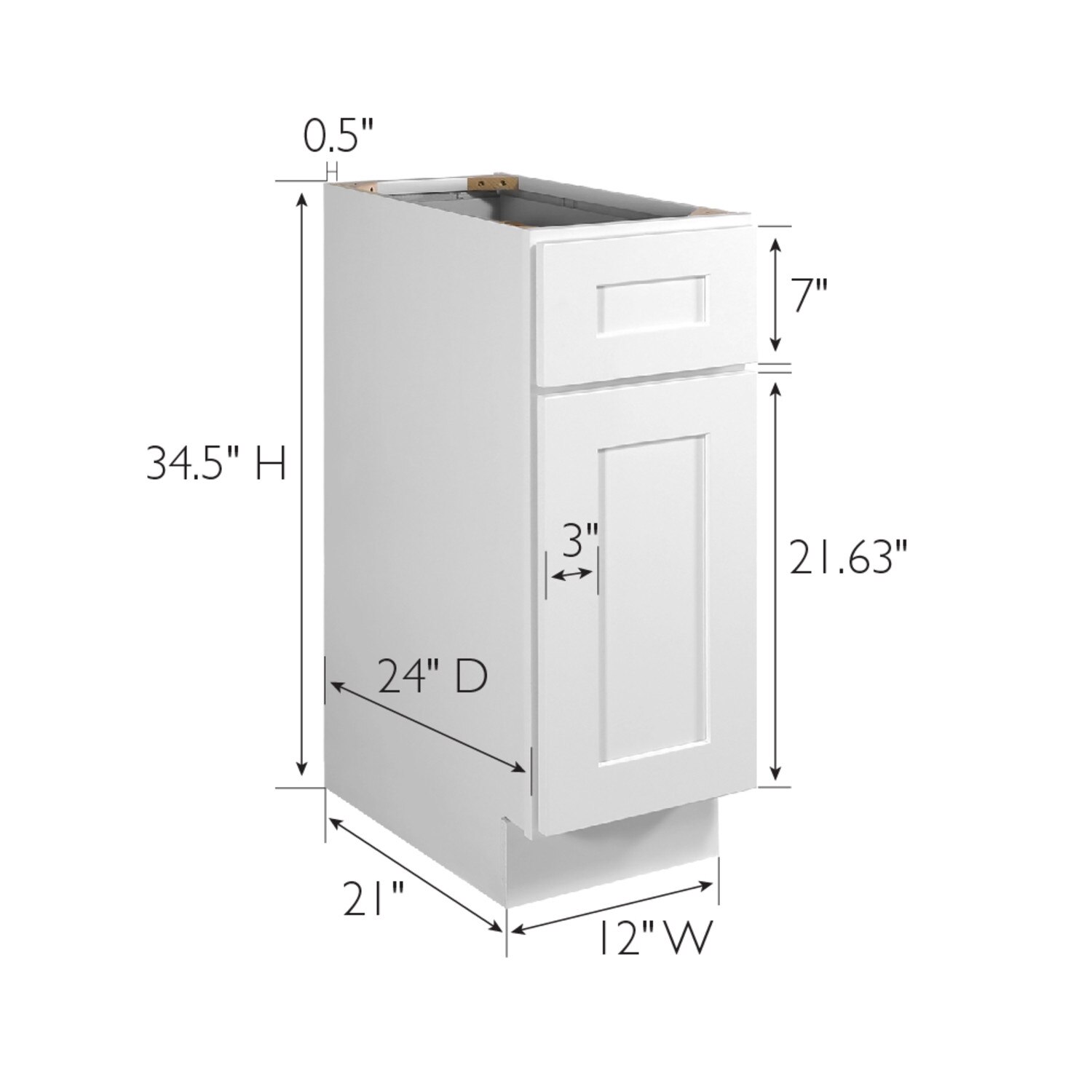 Fully Assembled Base in White 12 Inch by 34.5 Inch by 24 Inch ǀ Kitchen ǀ Today's Design