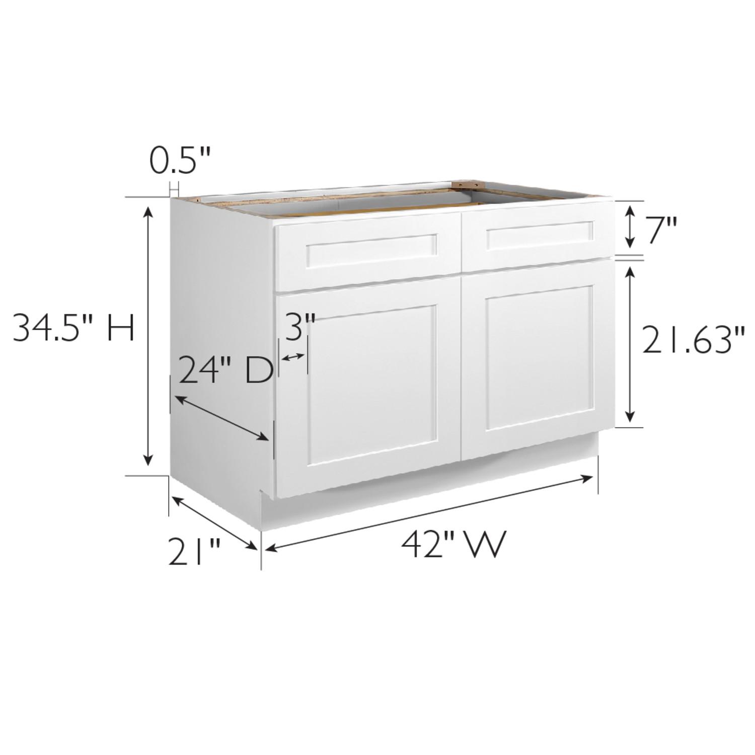 Fully Assembled Base Cabinet In White 42 Inch By 34 5 24 ǀ Kitchen Today S Design House