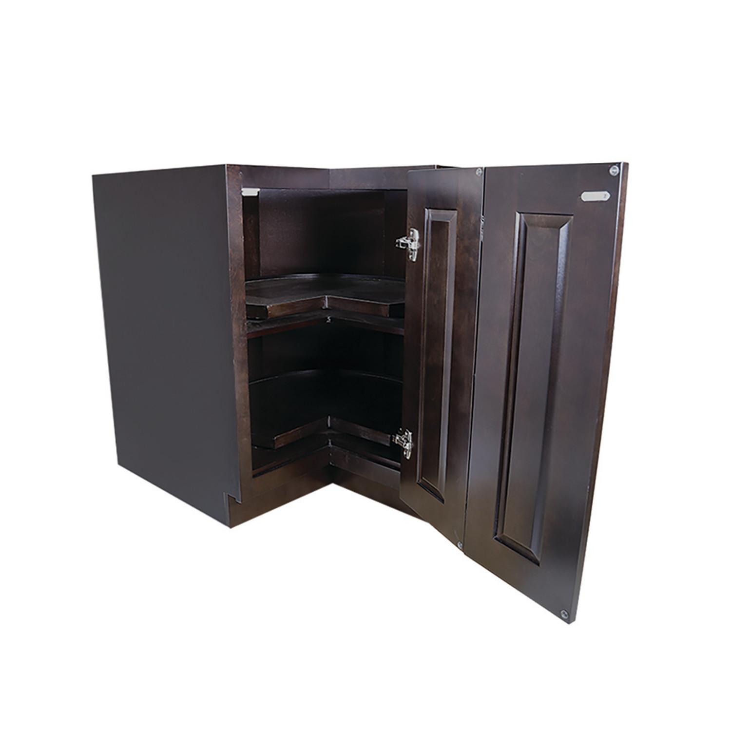 Fully Assembled Lazy Susan Corner in Espresso 36 Inch by 34.5