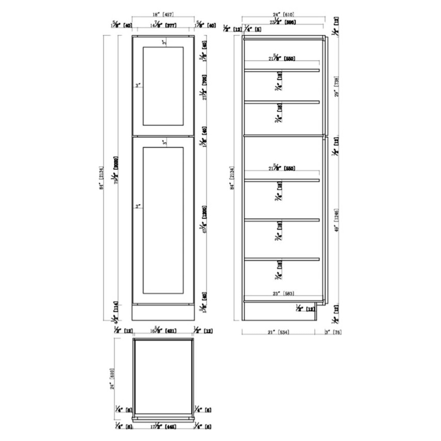 Fully Assembled Pantry Kitchen in Espresso 18 Inch by 84 Inch