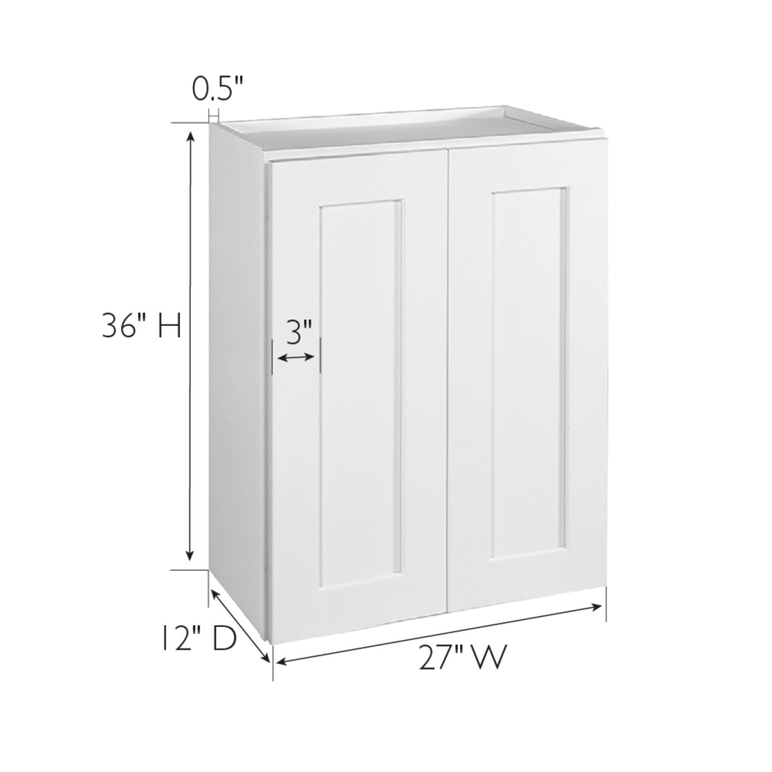 Fully Assembled Wall Cabinet In White 27 Inch By 36 Inch By 12 Inch 
