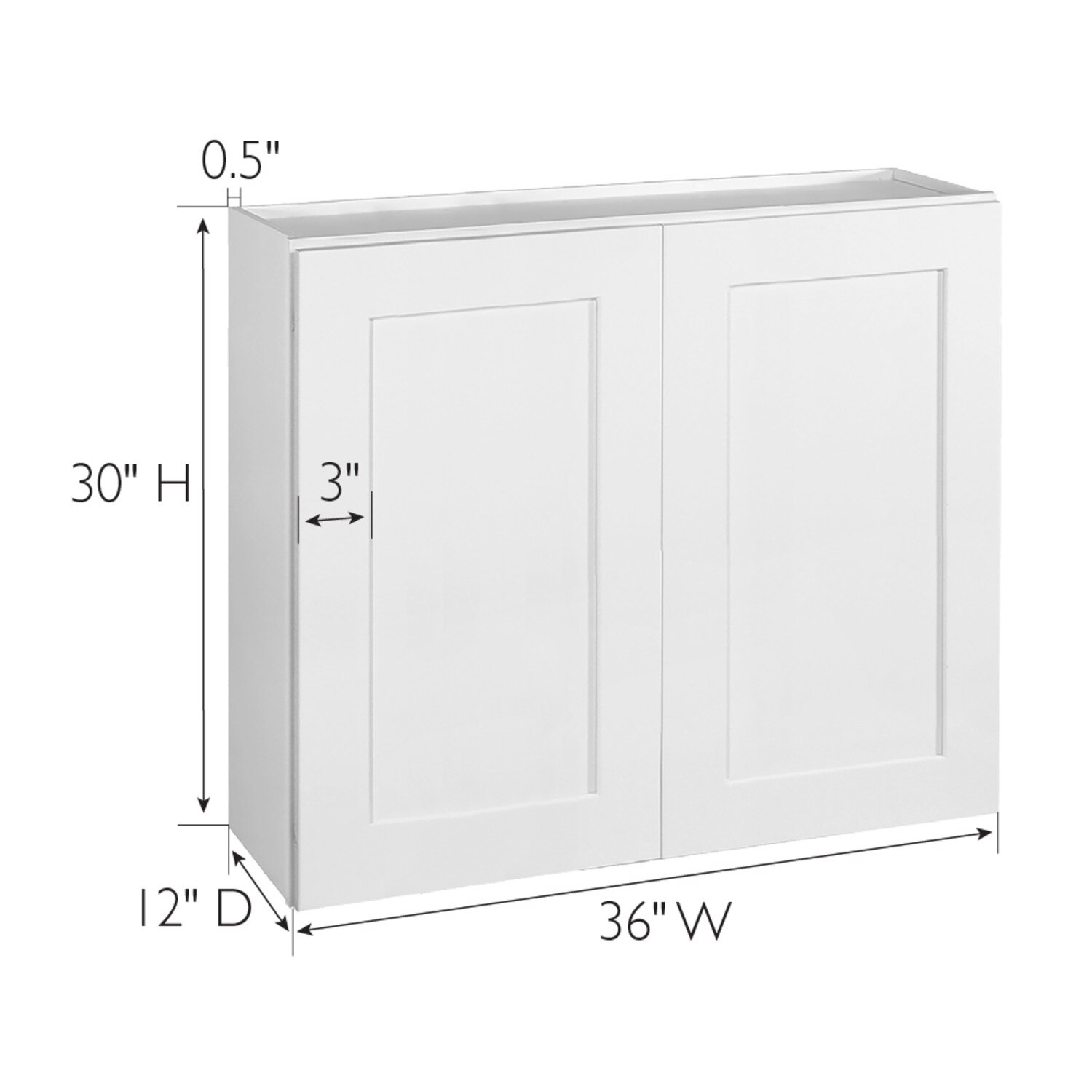 Fully Assembled Wall in White 36 Inch by 30 Inch by 12 Inch ǀ