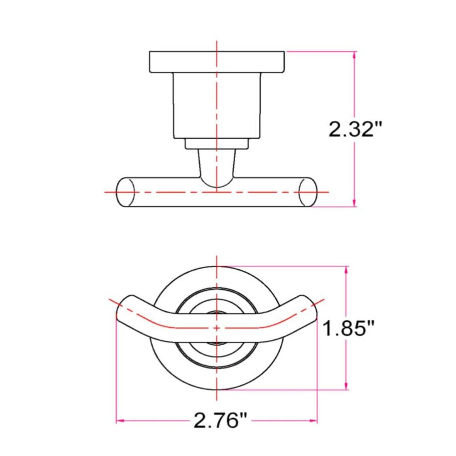 Design House 560334 Geneva Double Robe Hook - Polished Chrome