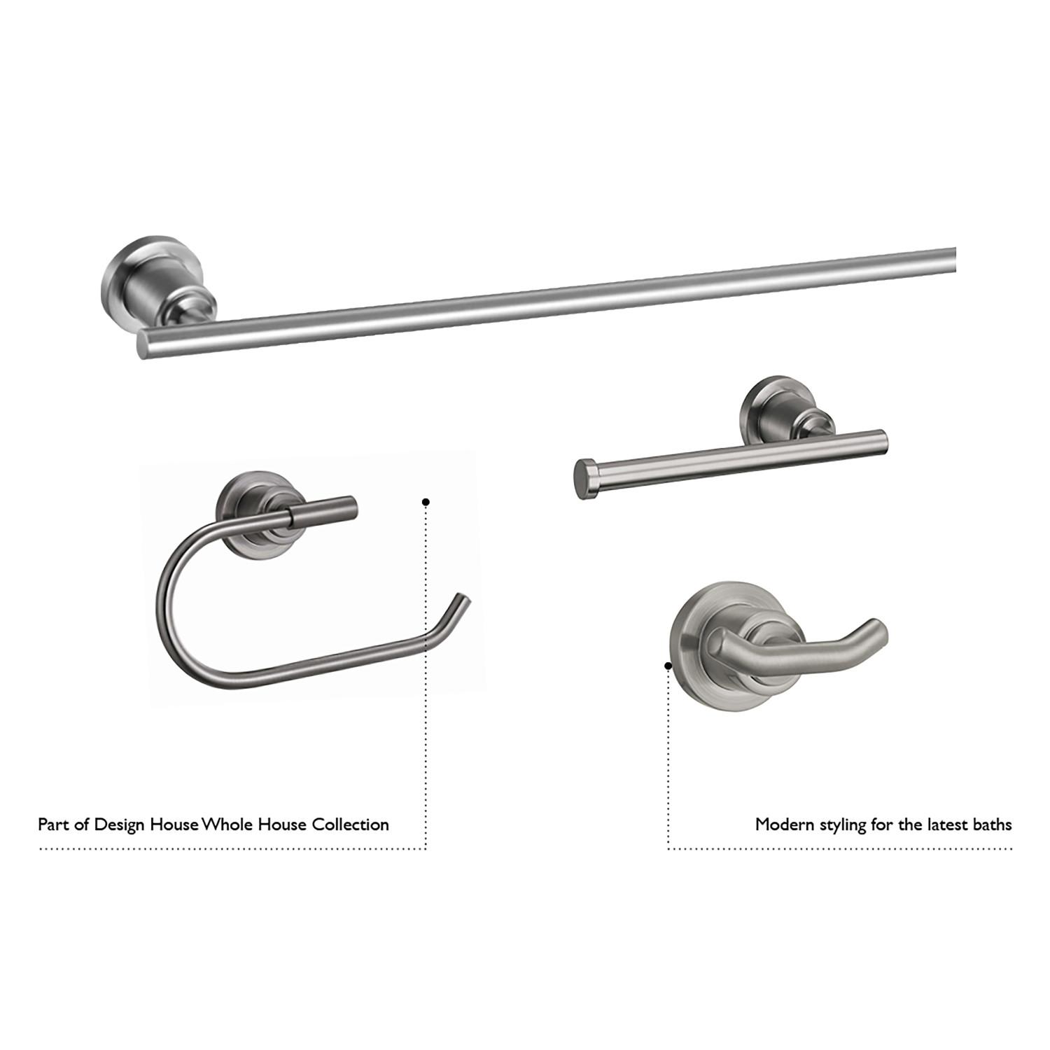 Geneva Satin Nickel Double Robe Hook ǀ Bath ǀ Today's Design House