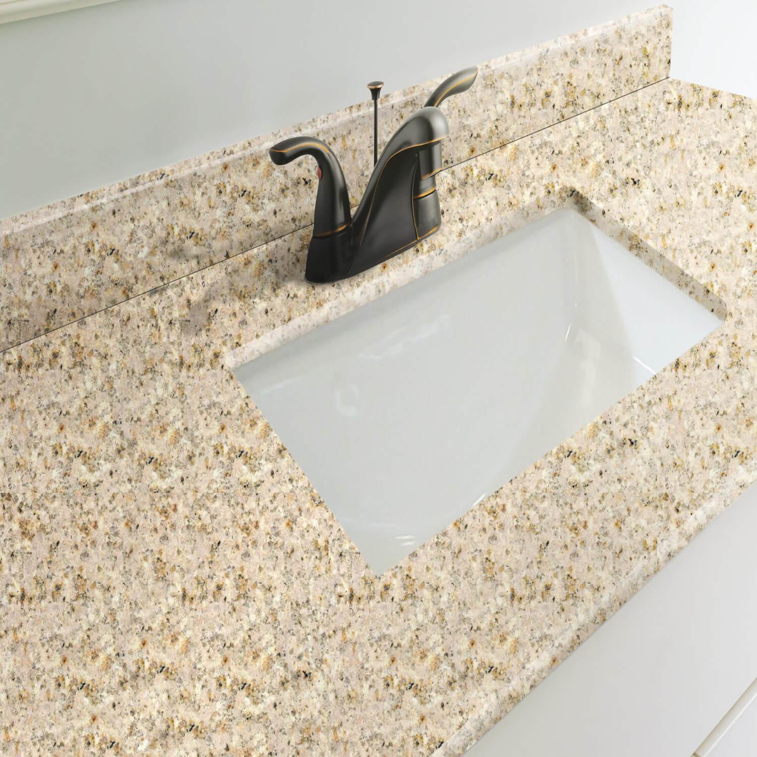 Golden Sand Granite 37 Inch Vanity Top with Faucet ǀ Bath ǀ Today's