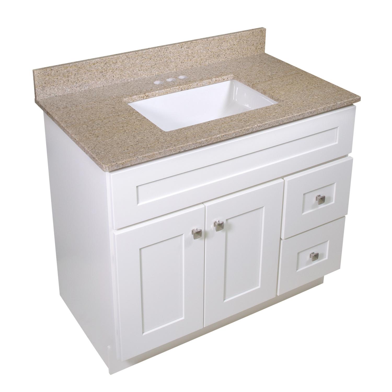 Golden Sand Granite 37 Inch Vanity Top with Faucet ǀ Bath ǀ Today's
