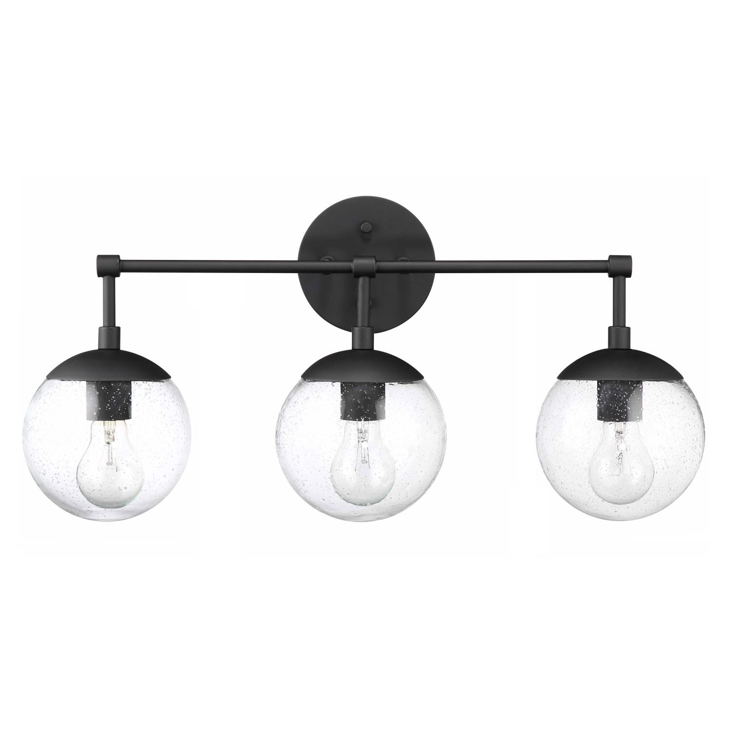 Gracelyn Vanity Light Matte Black 3 Light Lighting Ceiling