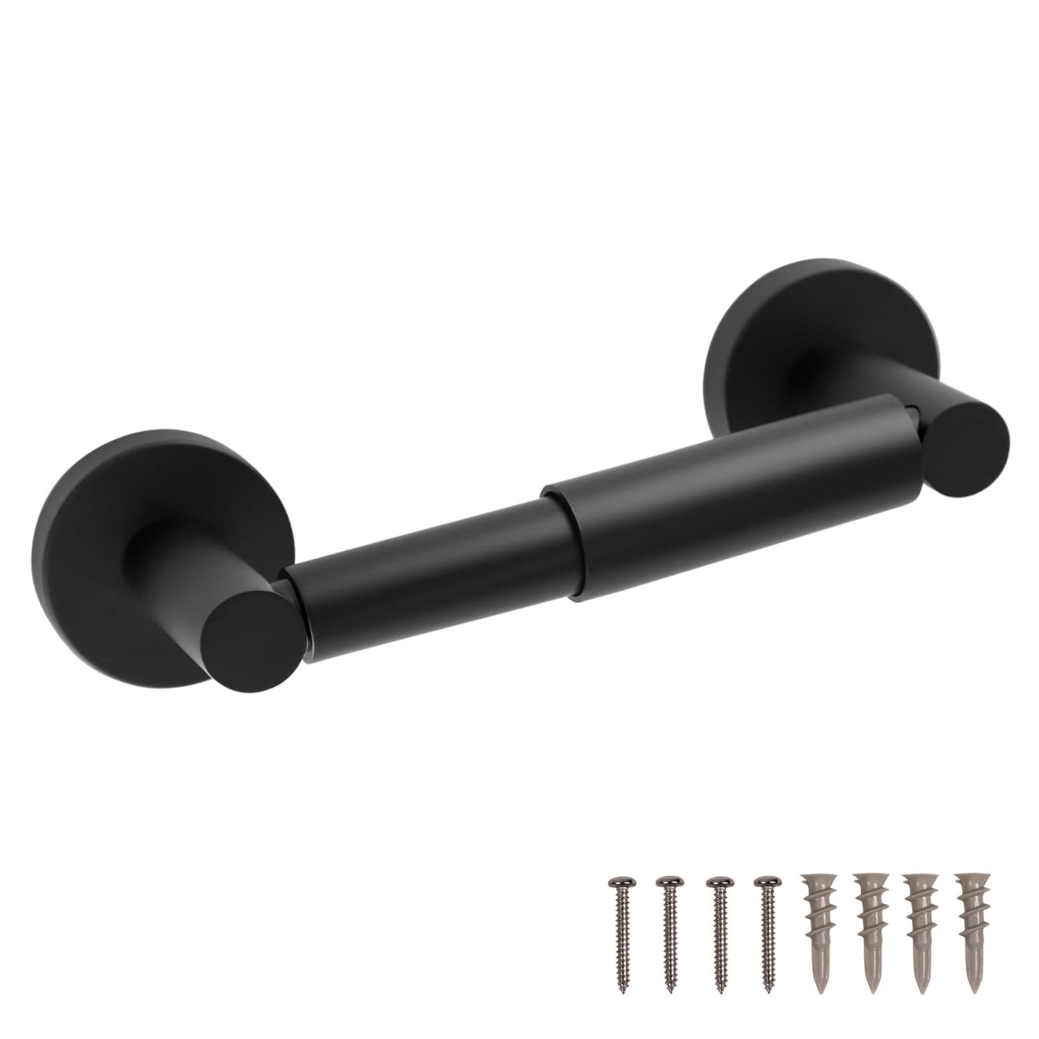 Design House 559351 Graz Park Two-Post Toilet Paper Holder, Classic Wall Mounted Spring Toilet Roll Holder, Matte Black